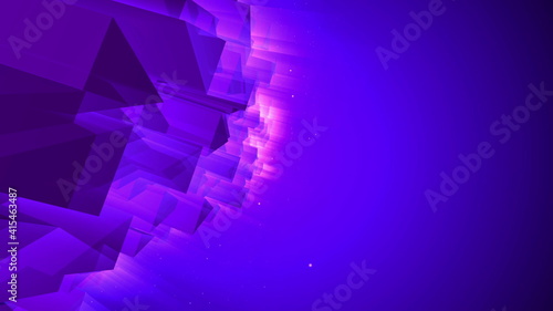 3D illustration of neon glow geometrical object