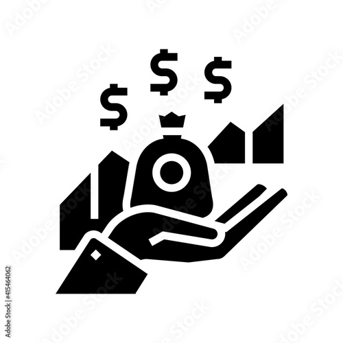 growth dividends precent glyph icon vector. growth dividends precent sign. isolated contour symbol black illustration