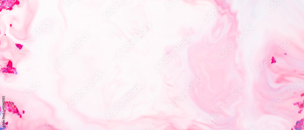 Fototapeta premium Fluid Art. Pink abstract texture. Liquid marble pattern. Abstract ink design template mixed texture background