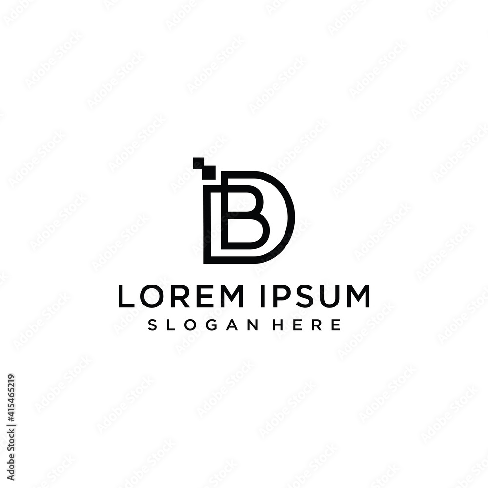 DB or BD letters logo vector symbols DB or BD letters logo vector symbols