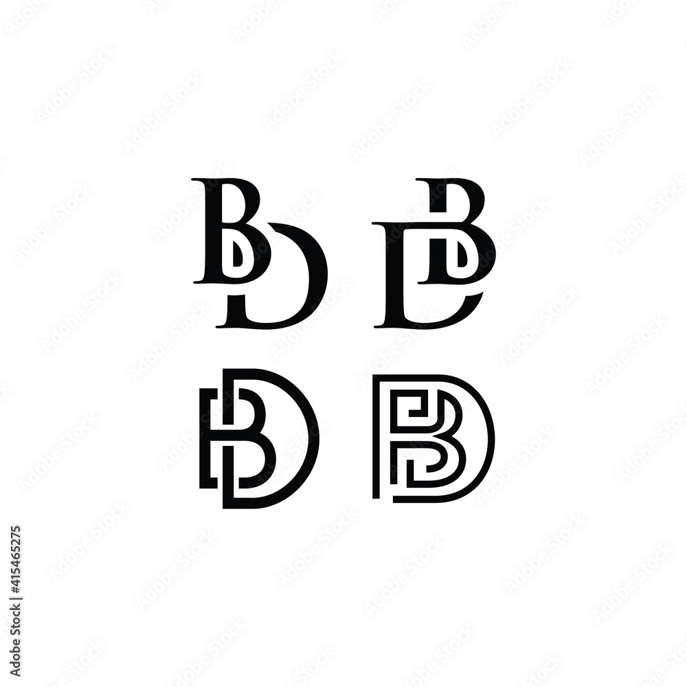 DB or BD letters logo vector symbols DB or BD letters logo vector symbols