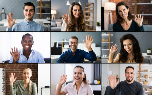 Sleepy Bored Employee Person In Video Conference