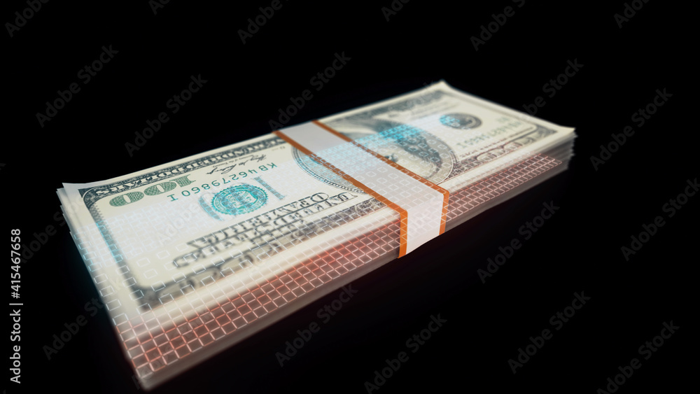 3d rendered illustration of Dollar Stack in black background. High quality 3d illustration 3d rendered illustration of Dollar Stack in black background. High quality 3d illustration