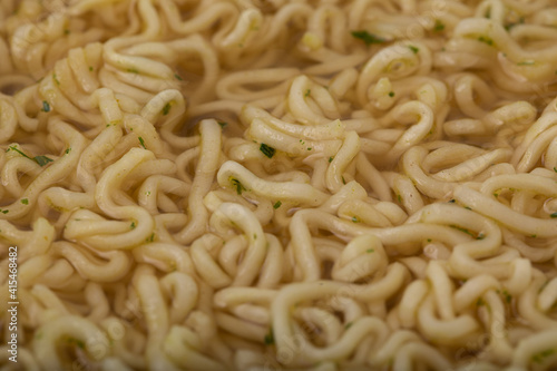 Background with instant noodle soup