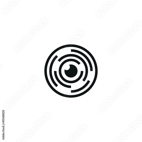Eye-looking, shape composed of rings. Vector