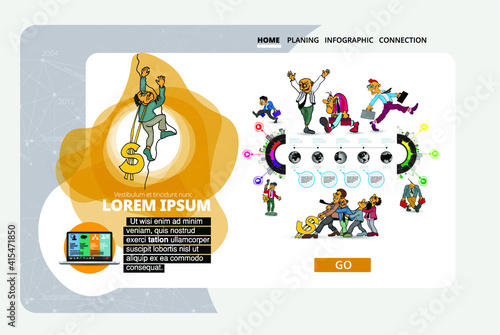 Business concept for internet banners, social media banners, headers of websites, vector illustration 