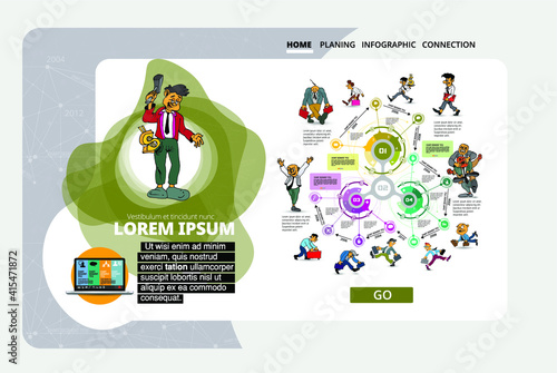 Business concept for internet banners, social media banners, headers of websites, vector illustration 