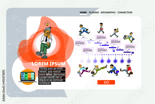 Business concept for internet banners, social media banners, headers of websites, vector illustration 