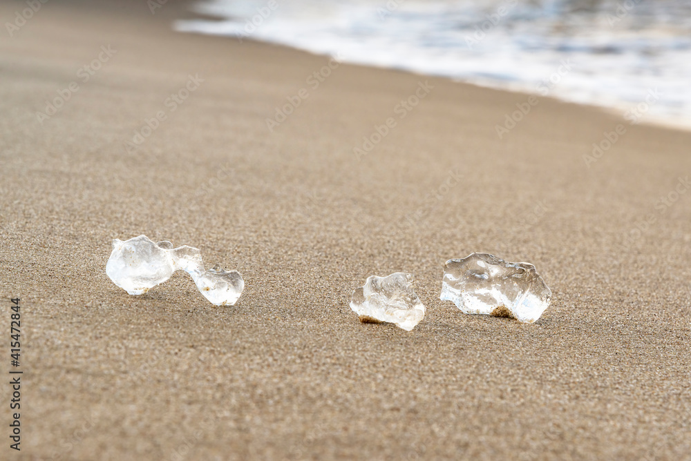 Pieces of ice one the beach, Sobieszewska Island Baltic See Pieces of ice one the beach, Sobieszewska Island Baltic See
