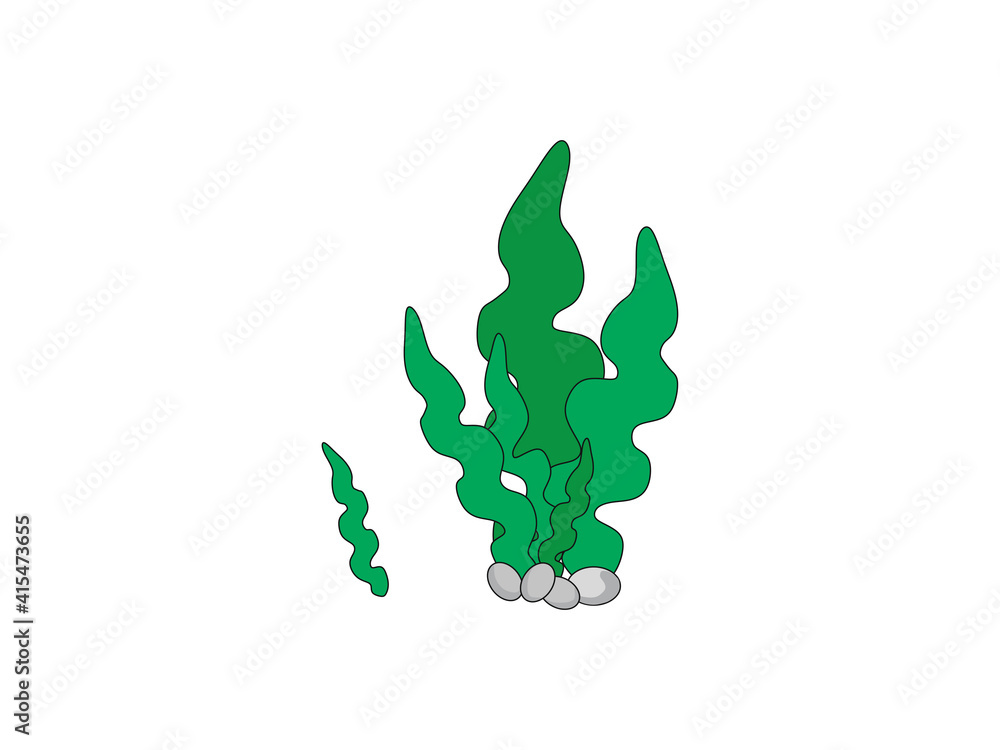Seaweed drawn in a cartoon style. Vector illustration. Seaweed drawn in a cartoon style. Vector illustration.