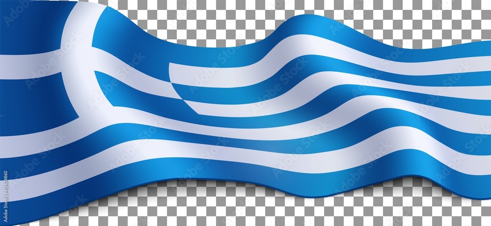Long greek flag on transparent background. Long greek flag on transparent background.