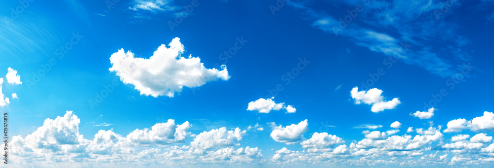 Beautiful and natural view of white clouds on a blue sky