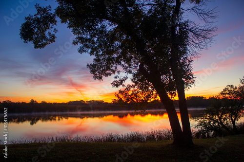 Sunrise at Pawnee Lake in Nebraska