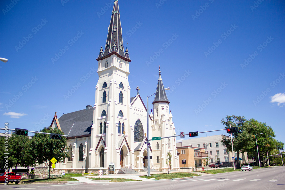 Naklejka premium Large white church