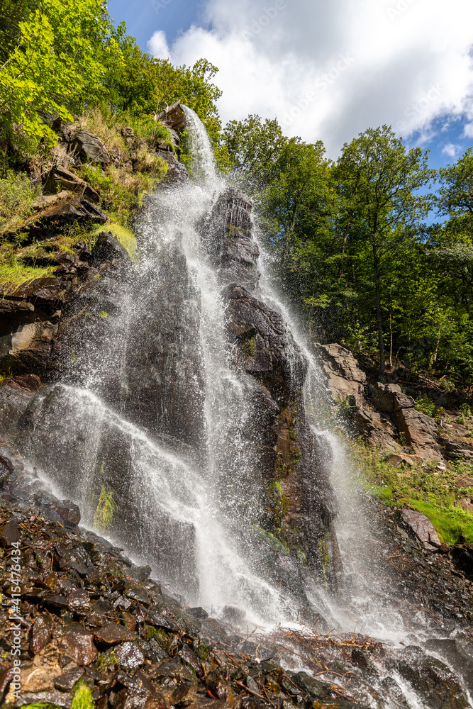 Fototapeta premium Trusetaler waterfall near Brotterode-Trusetal in Thuringia