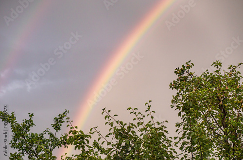 rainbow on the clouds sky