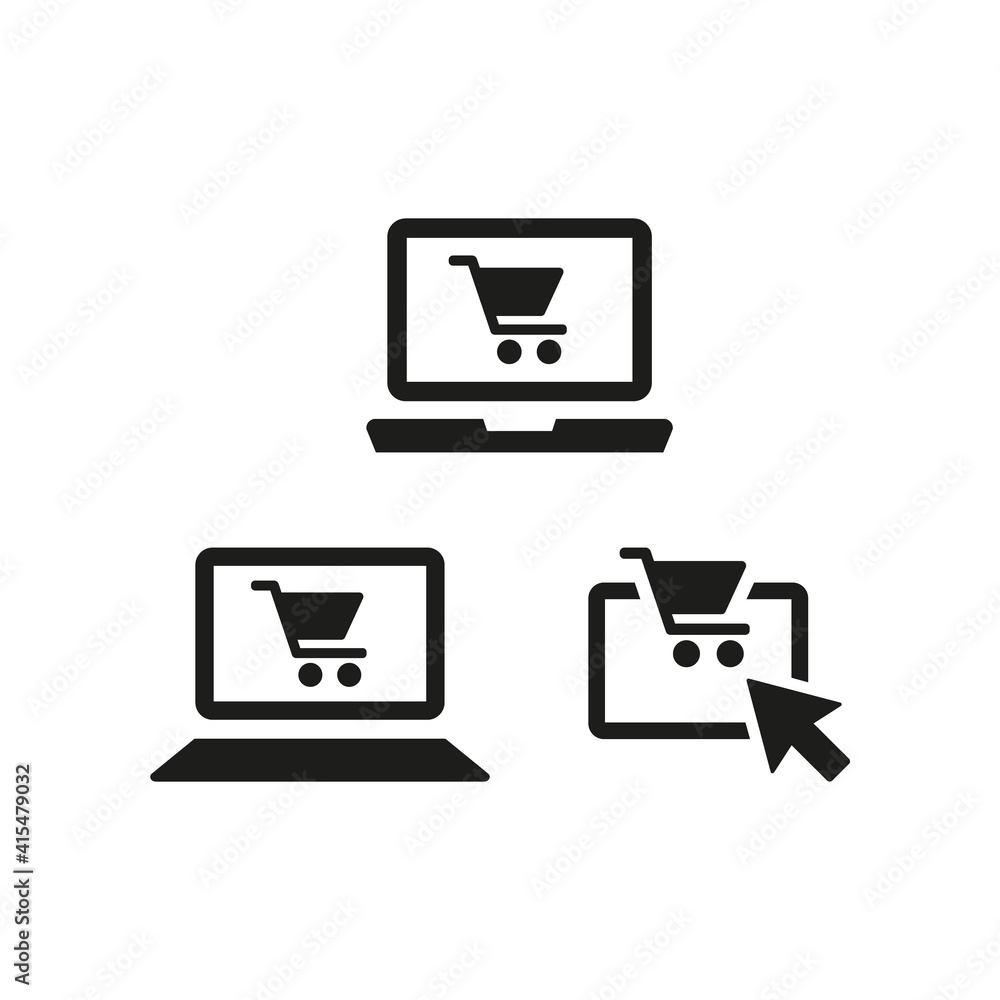 Online shopping icons on white background. Online shopping icons on white background.