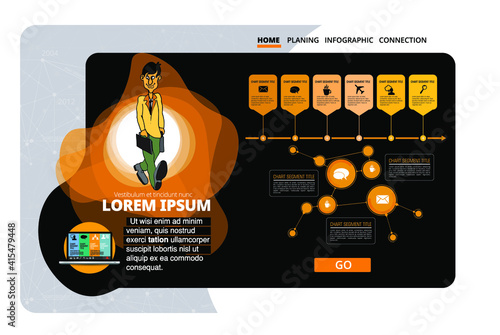 Business concept for internet banners, social media banners, headers of websites, vector illustration 