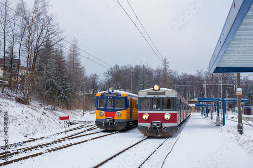 Trains zakopane - krakow . Zakopane ski wintre resort