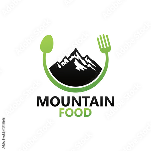 Mountain food logo template design