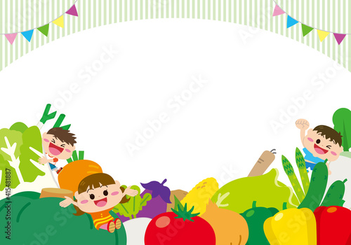 野菜と子どもたち　フレーム © Gokuma