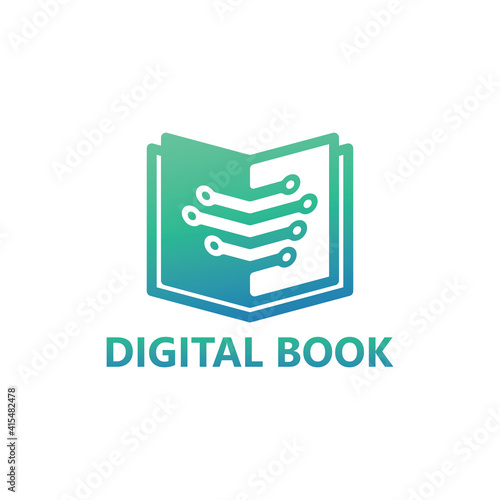 Digital book logo template design