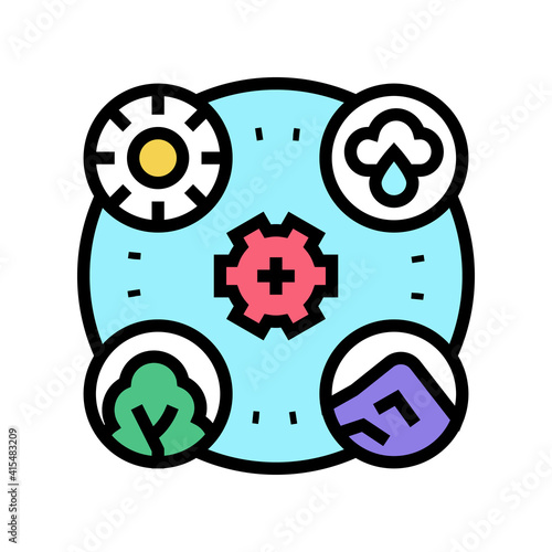 planet ecosystem color icon vector. planet ecosystem sign. isolated symbol illustration