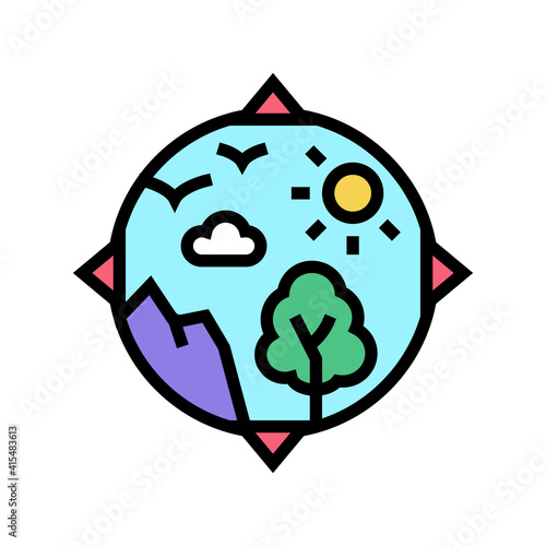 biosphere ecosystem color icon vector. biosphere ecosystem sign. isolated symbol illustration