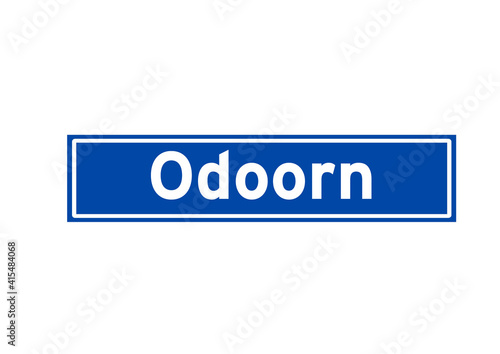 Odoorn isolated Dutch place name sign. City sign from the Netherlands. photo