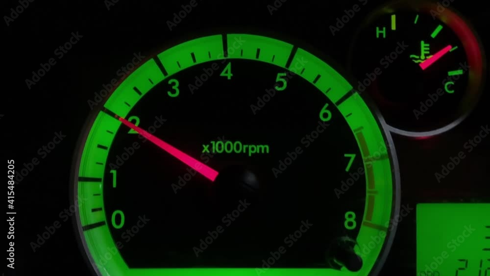 Close up shot of a speedometer with small vibration. Close up shot of a speedometer with small vibration.