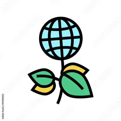 green plants planet ecosystem color icon vector. green plants planet ecosystem sign. isolated symbol illustration