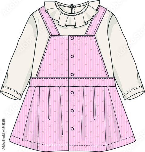 baby clothes flat sketch vector illustration