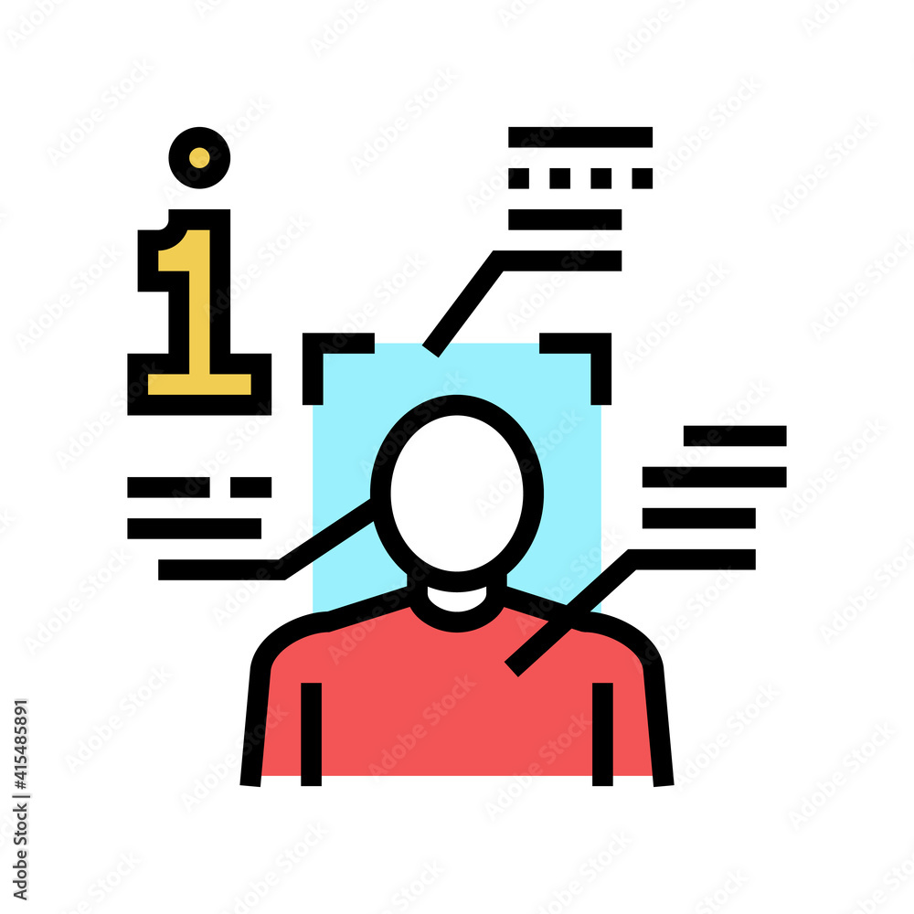 person information and identification color icon vector. person information and identification sign. isolated symbol illustration