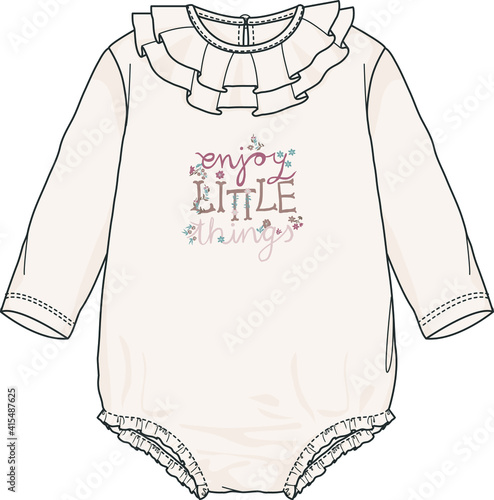 baby clothes flat sketch vector illustration