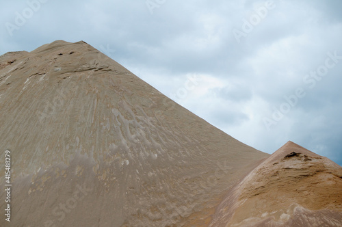 Mountain of sand at the Picampoix quarry, Nievre, Burgundy, France photo