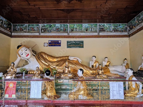 Overview of Shwe Dagon Pagoda in Yangon, Myanmar (Burma) - April 2017