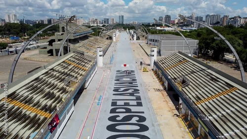 Campaign #todospelasvacinas view in the Sambodromo do Anhembi, Sao Paulo city, Brazil.Campaign #todospelasvacinas view in the Sambodromo do Anhembi, Sao Paulo city, Brazil.Campaign #todospelasvacinas. photo