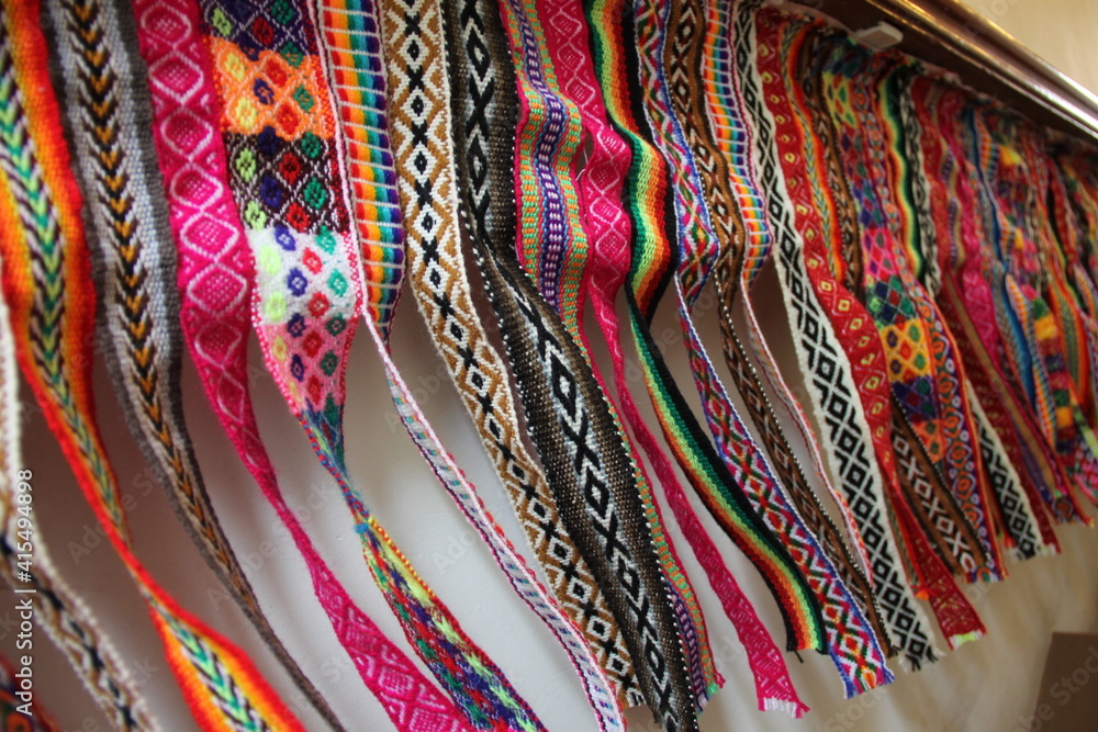 Typical Peruvian fabrics with embroidery and embroidery. Typical Peruvian fabrics with embroidery and embroidery.