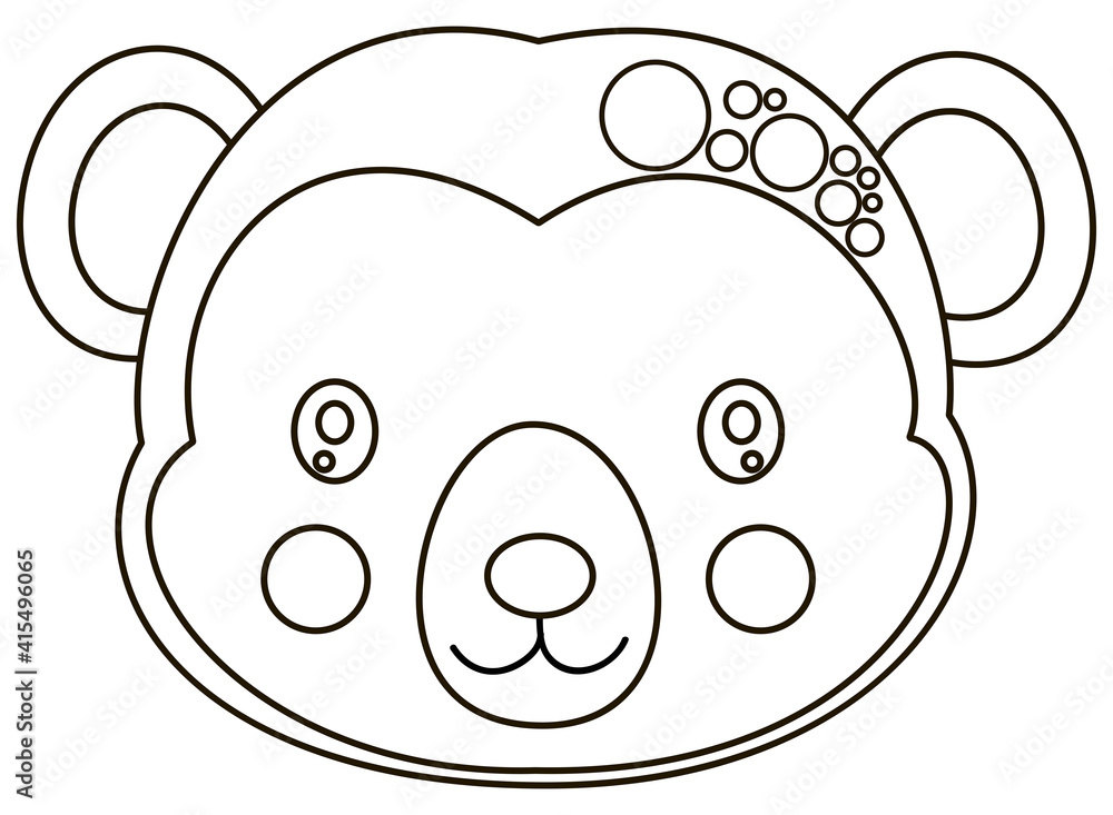 A cute black and white face of a spider monkey. An outline head of adored African animal. For logo, icon, badge, coloring. Vector. A cute black and white face of a spider monkey. An outline head of adored African animal. For logo, icon, badge, coloring. Vector.