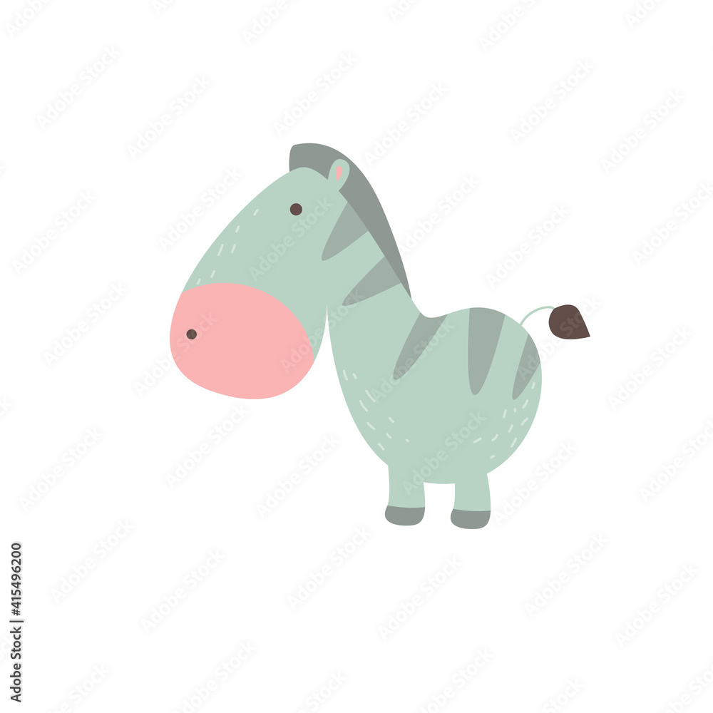 Fototapeta premium cute zebra animal character design vector template illustration