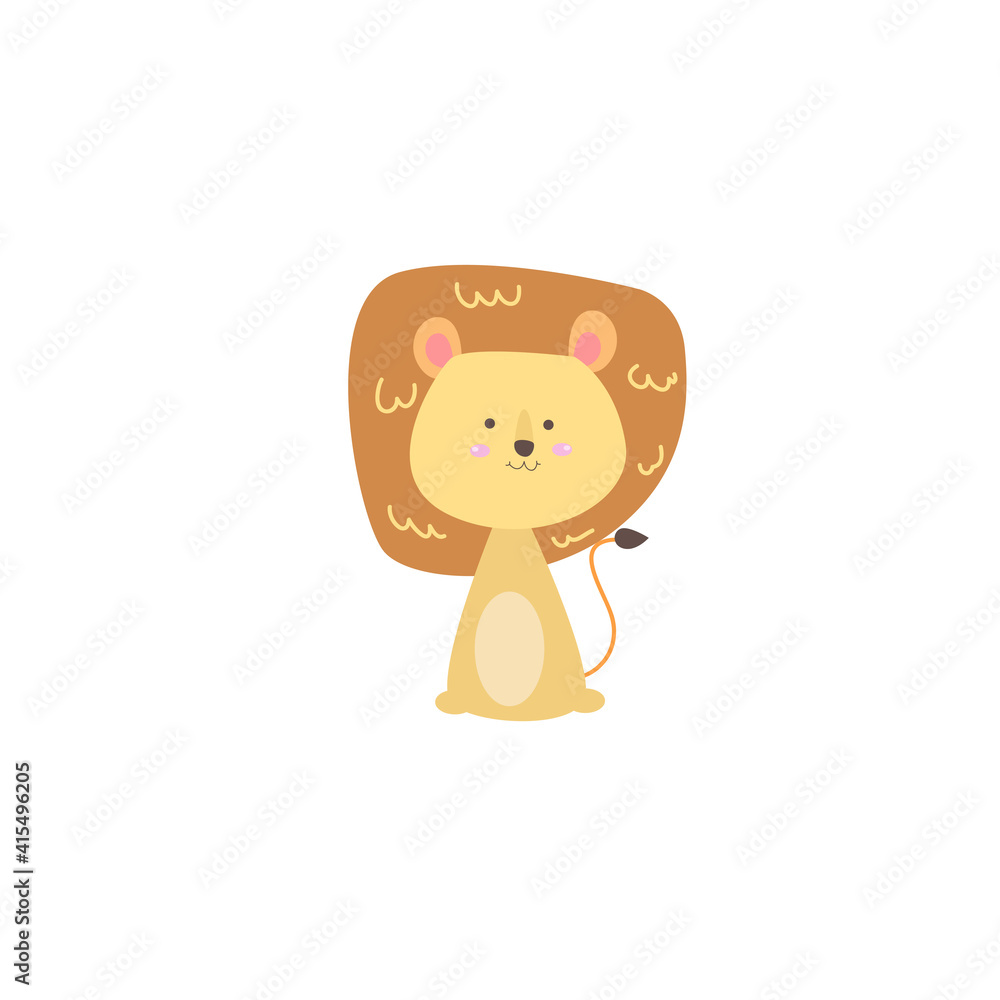 Fototapeta premium cute lion animal character design vector template illustration