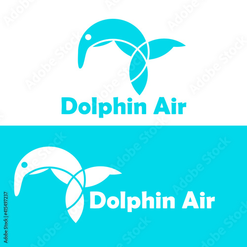 Dolphin logo with an airplane concept
