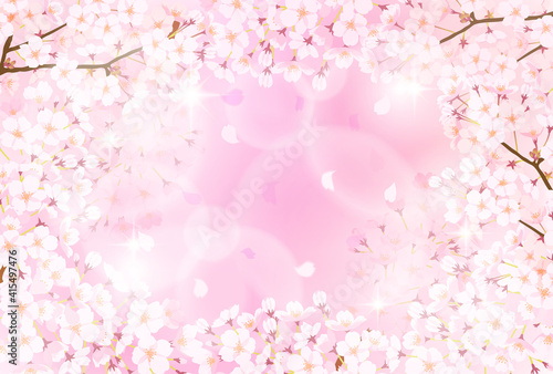 満開の桜の神秘的な背景素材 © TAKAO