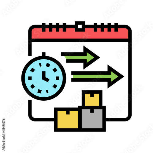 time delivery procurement color icon vector. time delivery procurement sign. isolated symbol illustration