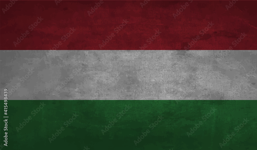 Hungary grunge, old, scratched style flag