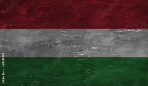 Hungary grunge  old  scratched style flag