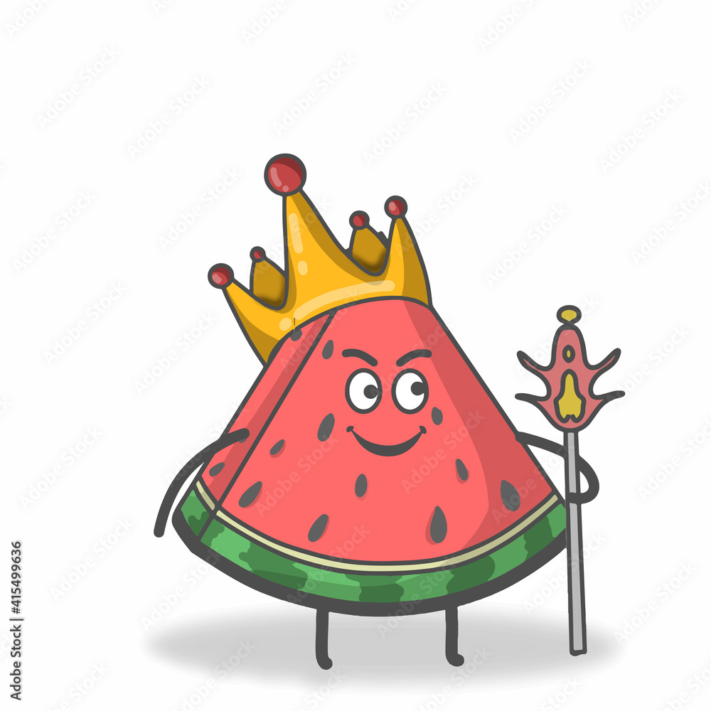 King Watermelon character vector template design illustration King Watermelon character vector template design illustration