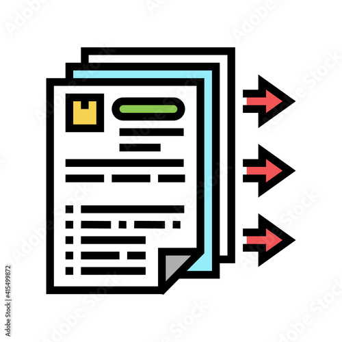 purchase requisition color icon vector. purchase requisition sign. isolated symbol illustration