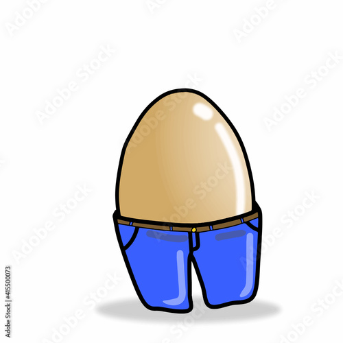 Cute egg character vector template design illustration