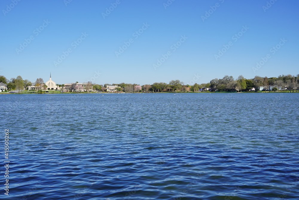 Spring of Lake Morton at city center of lakeland Florida